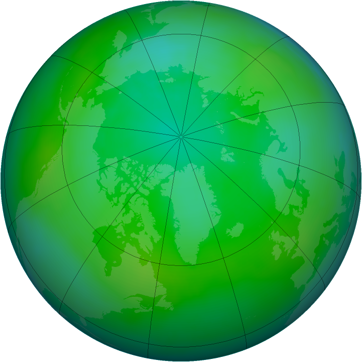 Arctic ozone map for July 2011